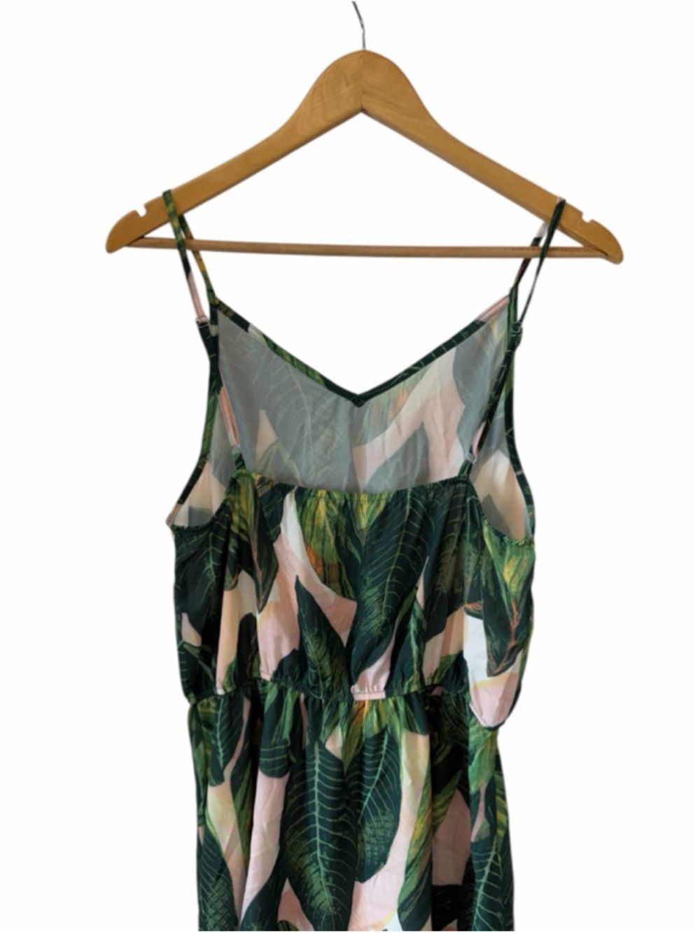 Cupshe Tropical Leaf Print Mini Dress Spaghetti Strap Flowy Summer - Picture 6 of 11